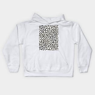 Trendy Black and White Leopard Print Pattern Kids Hoodie